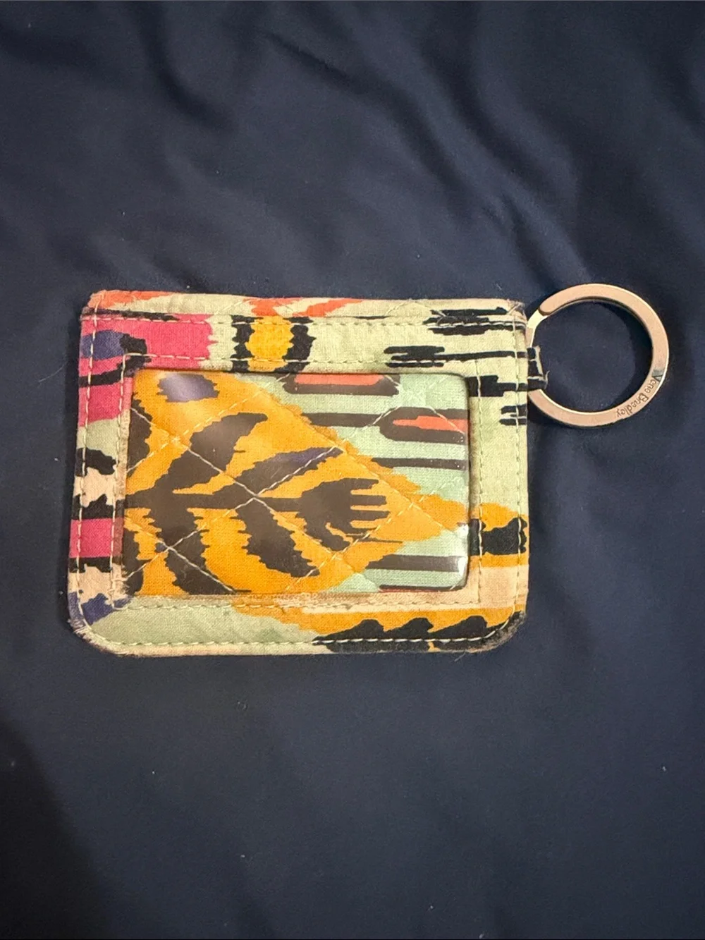 Vera Bradley Multicolor Quilted Cardholder with Keyring